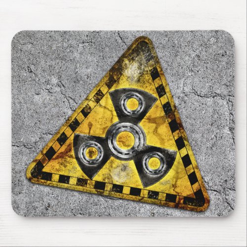 Fidget Spinner Nuclear Radiation Warning Triangle Mouse Pad