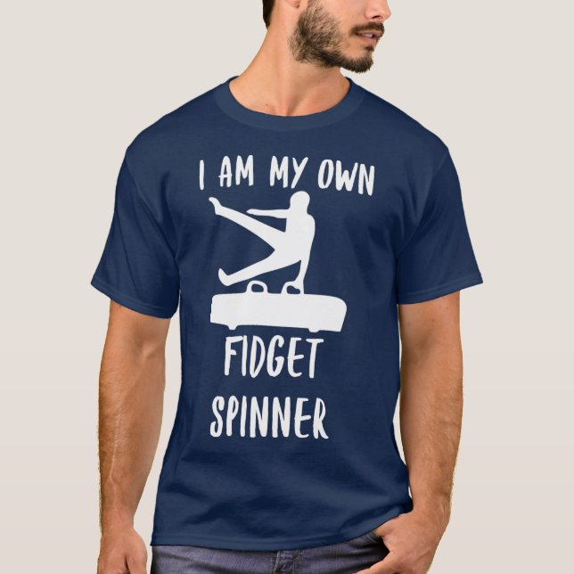 Fidget Spinner Pommel Horse Male Gymnast T-Shirt (Front)