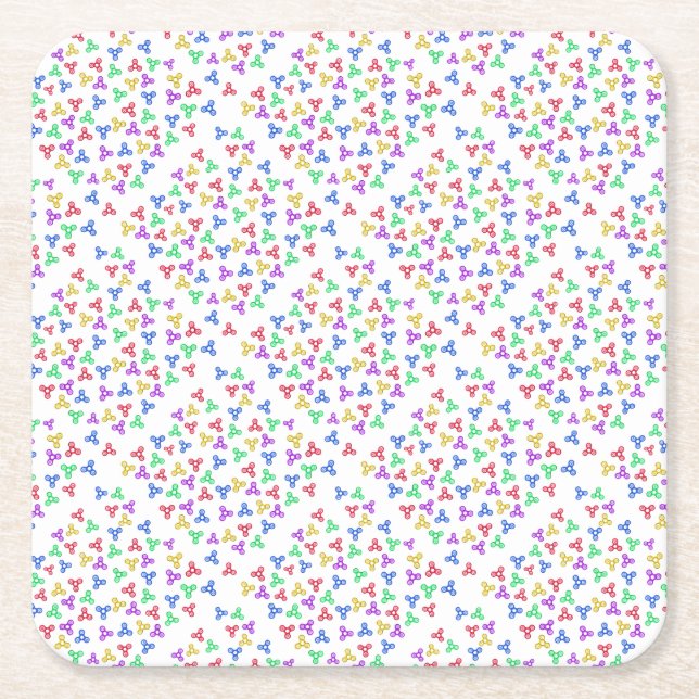 Fidget Spinners Square Paper Coaster (Front)