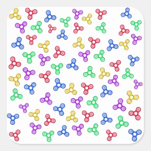 Fidget Spinners Square Sticker