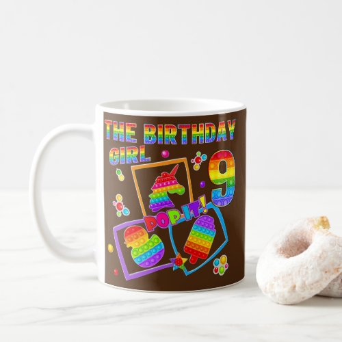 Fidget Toy Pop It Birthday Girl 9 Year Old 9th Coffee Mug