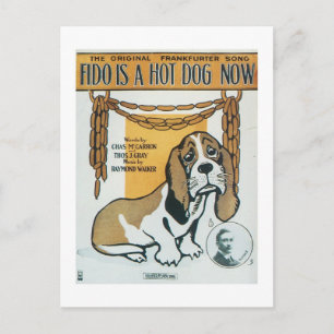 Fido Is A Hot Dog Now Vintage Songbook Cover Postcard