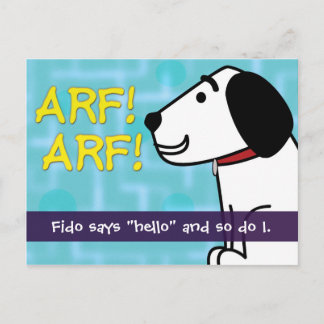 Fido Says Hello Postcard