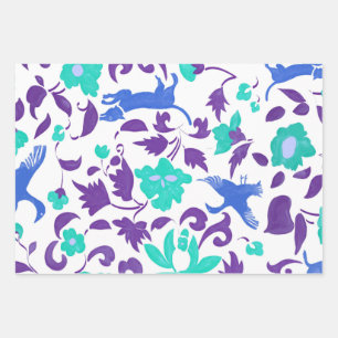 Field and animals wrapping paper sheets