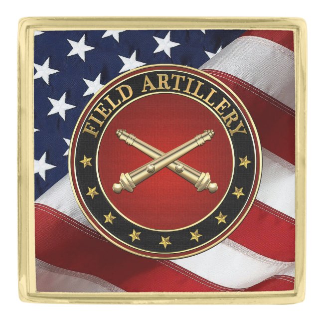 Field Artillery Branch Insignia Special Edition Gold Finish Lapel Pin (Front)