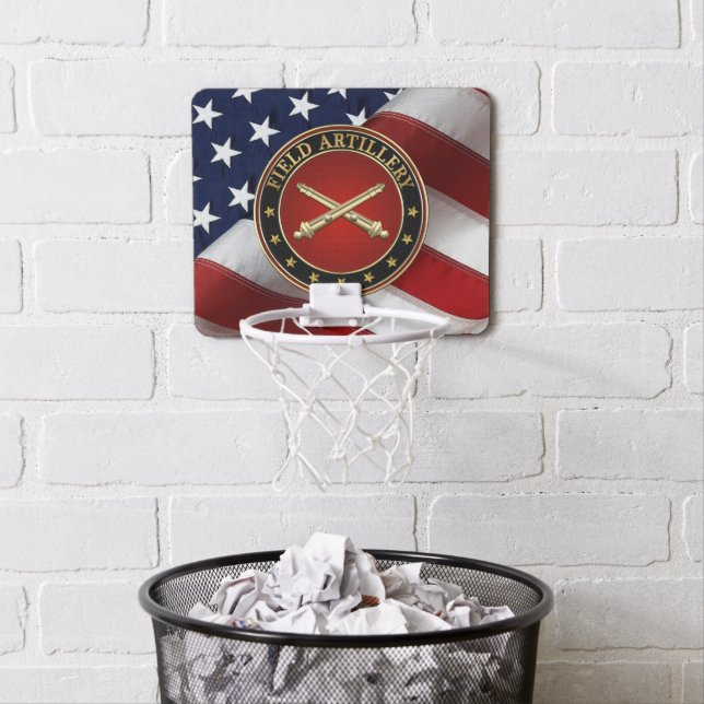 Field Artillery Branch Insignia Special Edition Mini Basketball Hoop (In Situ)