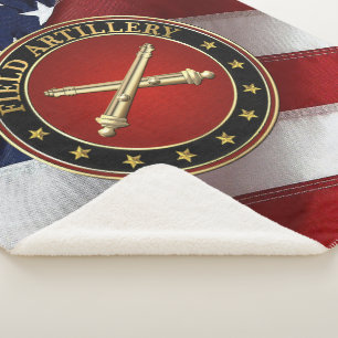 Field Artillery Branch Insignia Special Edition Sherpa Blanket