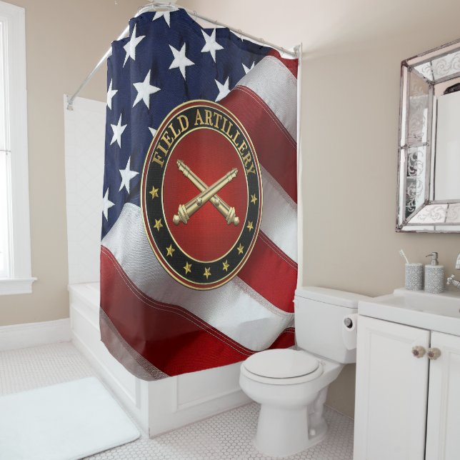 Field Artillery Branch Insignia Special Edition Shower Curtain (In Situ)