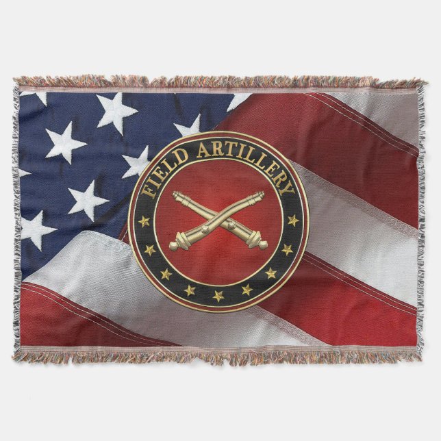 Field Artillery Branch Insignia Special Edition Throw Blanket (Front)