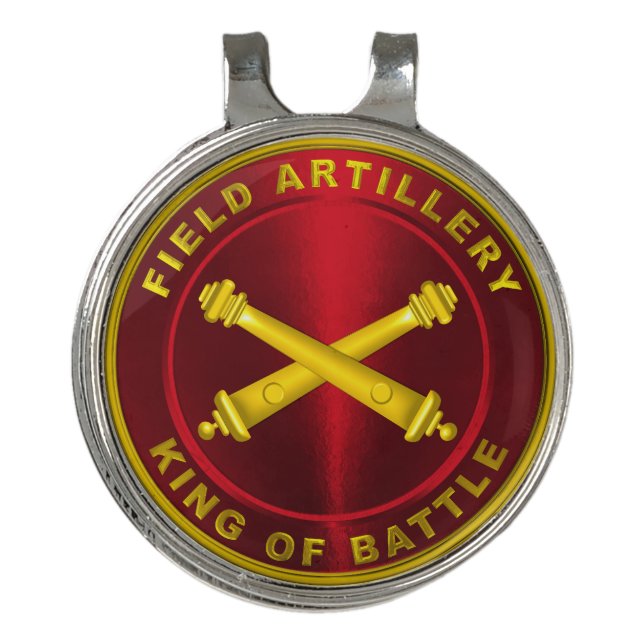 Field Artillery King of Battle Golf Hat Clip (Front)