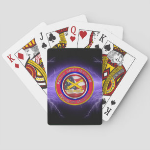 Field Artillery Soldier Black Lighting Poker Cards