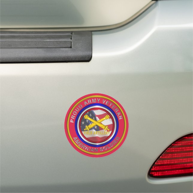 Field Artillery Veteran Car Magnet (In Situ)