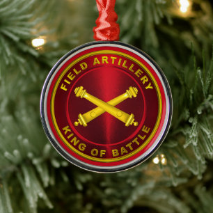 FIELD ARTILLERY Veteran Christmas Metal Ornament