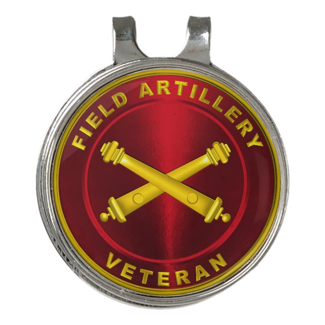 Field Artillery Veteran Golf Hat Clip (Front)