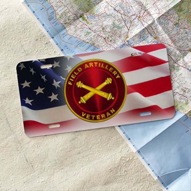Field Artillery Veteran License Plate (In Situ)