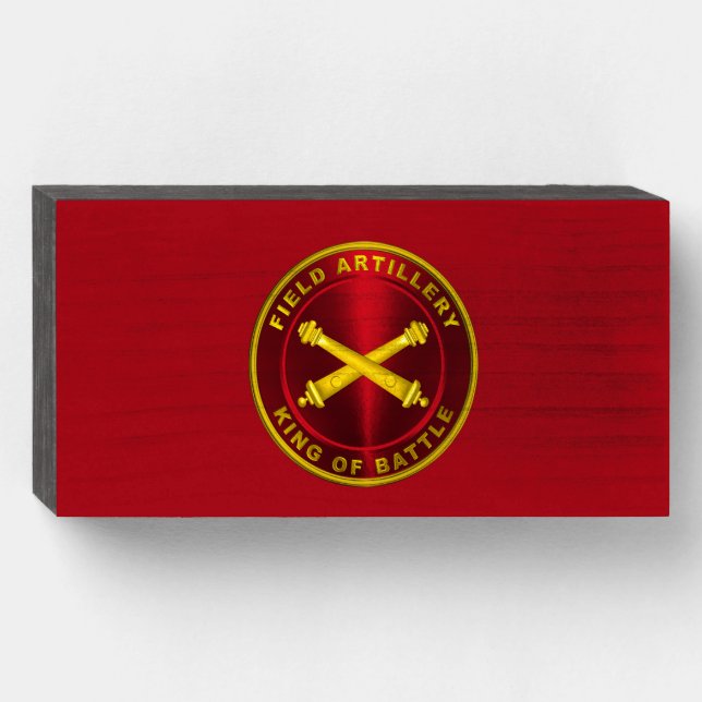 Field Artillery Veteran Wooden Box Sign (Front Horizontal)