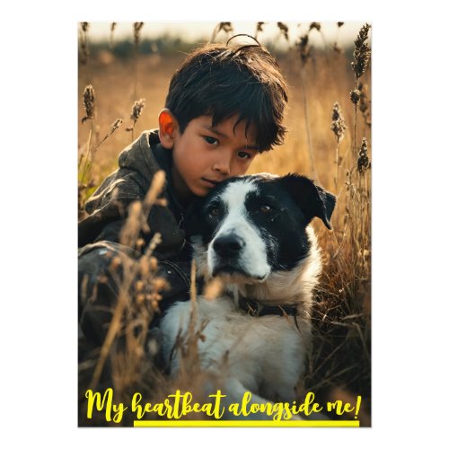 Field Companions An Boy and His Canine Companion Photo Print