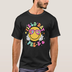 Field Day 2025 Pre-K School Teacher Kids Smile Fac T-Shirt