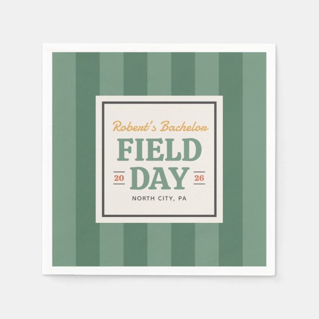 Field Day Bachelor Party Napkins (Front)