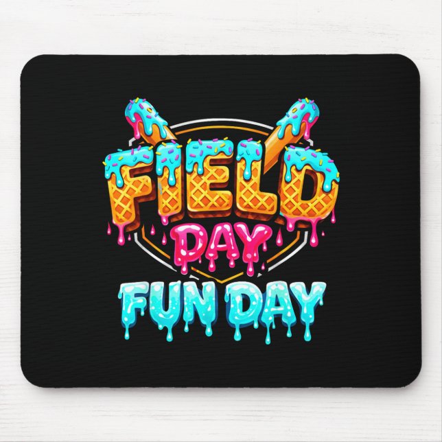 Field Day Baseball Drip Fun Day Ice Cream School Mouse Pad (Front)