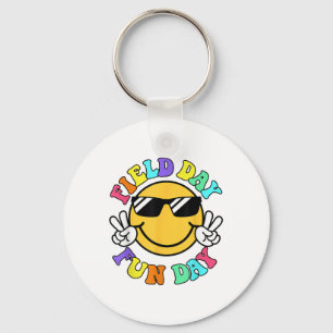 Field Day Fun Day Smile Face Teacher Kids Field Da Keychain