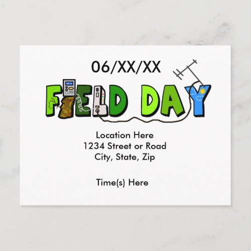 Field Day Graphic Promotional Postcard  Customize