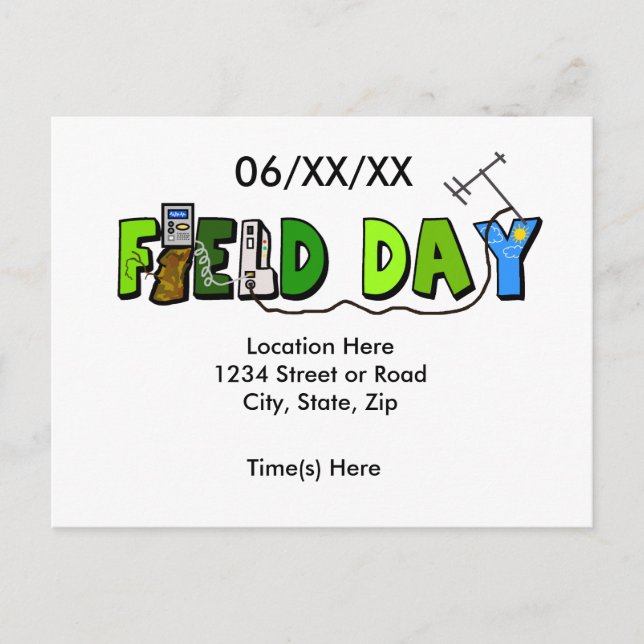 Field Day Graphic Promotional Postcard  Customize! (Front)