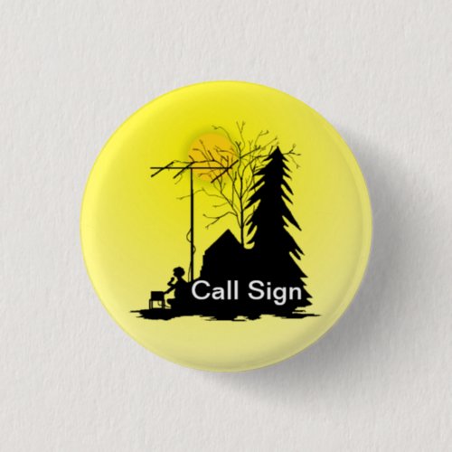 Field Day Ham Radio Opertor Silhouette Button