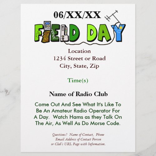 Field Day Ham Radio Promotional Flyer