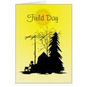 Field Day Ham Radio Silhouette Card With Sun (Front)
