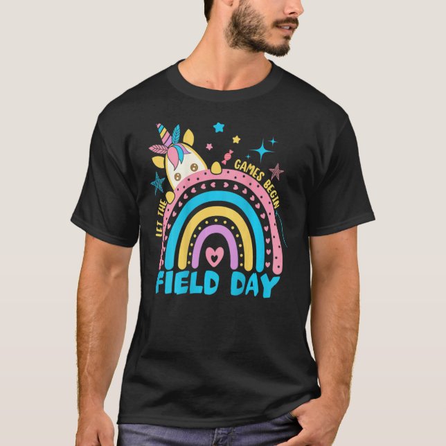 Field Day Let The Games Begin Boys Girls Teachers T-Shirt (Front)