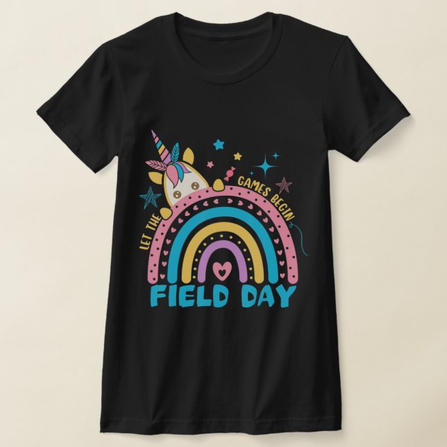 Field Day Let The Games Begin Kids Boys Girls Teac T-Shirt (Laydown)
