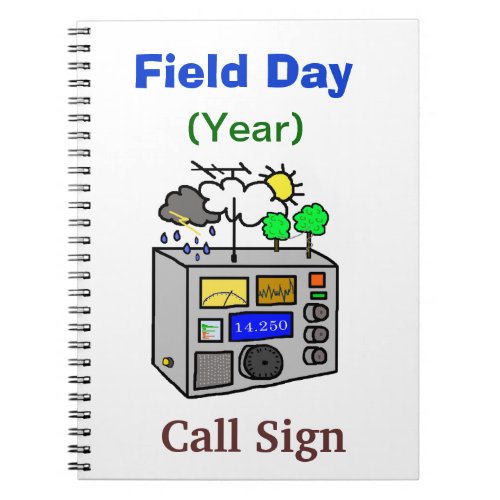 Field Day Notebook with Cartoon Radio