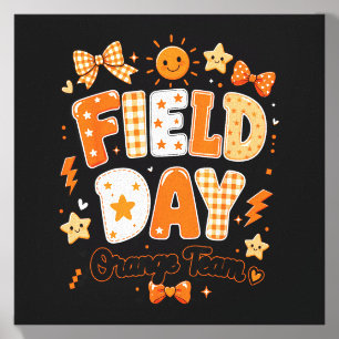 Field Day Orange Team Funny For Kids Teacher Field Canvas Photo Tile