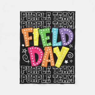 Field Day Purple Team Color War Camp Team Game Com Fleece Blanket