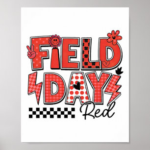 Field Day Red Team Color Field Trip Team Game Comp Poster