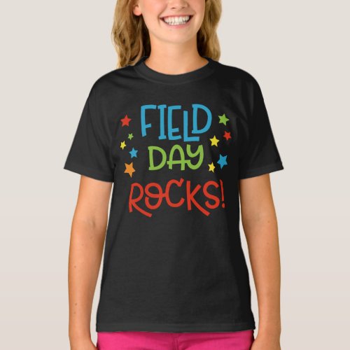 Field Day Rocks Teacher School End Kids Holiday T_Shirt