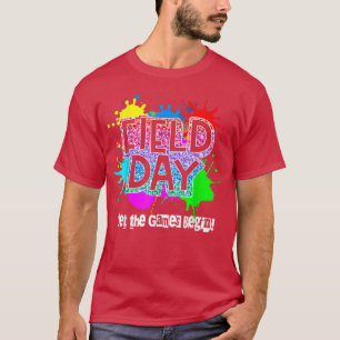 Field Day School Rainbow Color Splash Let The Game T-Shirt