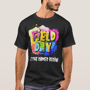 Field Day School Rainbow Color Splash Let The Game T-Shirt