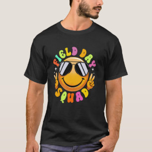 Field Day Squad Smile Face Sunglasses Teacher Kid T-Shirt