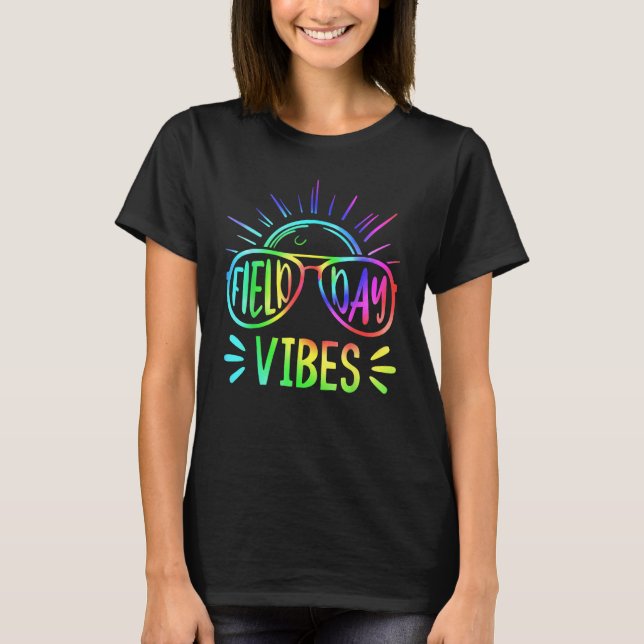 FIELD DAY VIBES 2023 Teacher Kids Groovy Tie Dye H T-Shirt (Front)