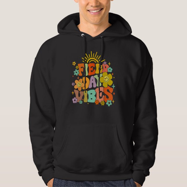 Field Day Vibes Summer Teacher Kids Last Day Of Sc Hoodie (Front)