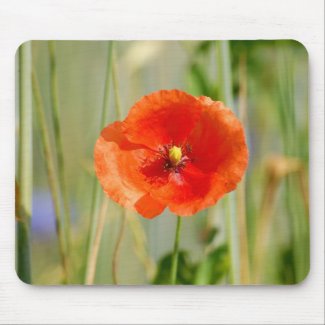 Field edge of a corn field with red poppies - Feld Mouse Pad