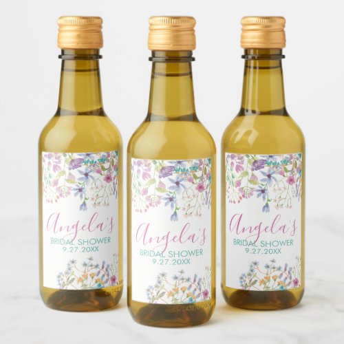 Field Floral Bridal Shower Beverage Label