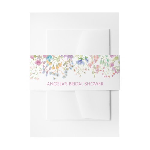Field Floral Bridal Shower Invitation Belly Band