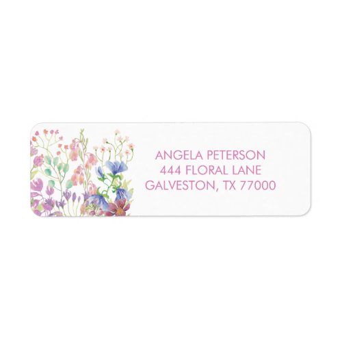 Field Floral Bridal Shower Mailing Label