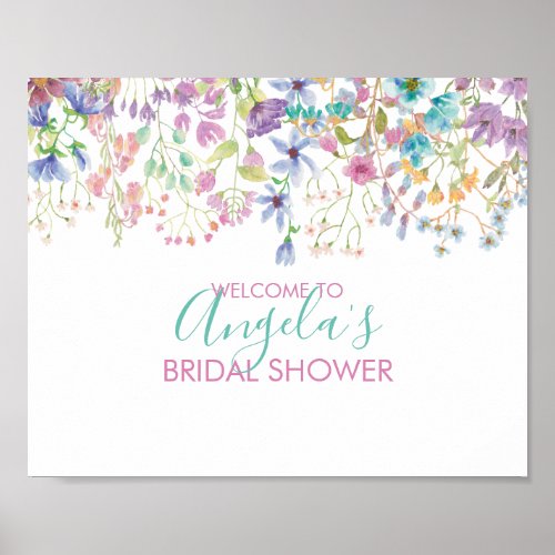 Field Floral Bridal Shower Welcome Sign