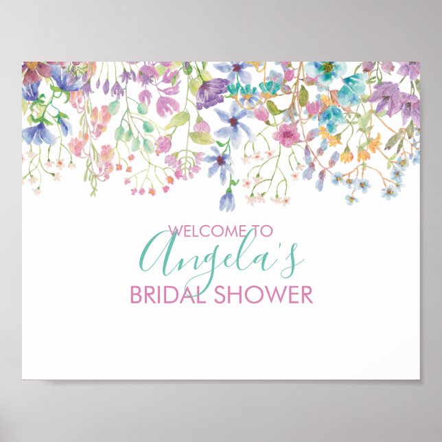 Field Floral Bridal Shower Welcome Sign (Front)