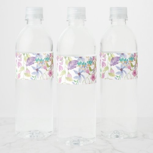 Field Floral Shower Beverage Label