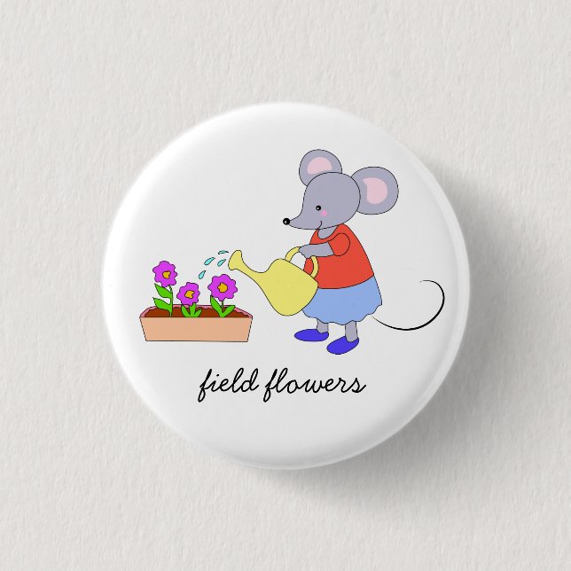 field flowers button (Front)